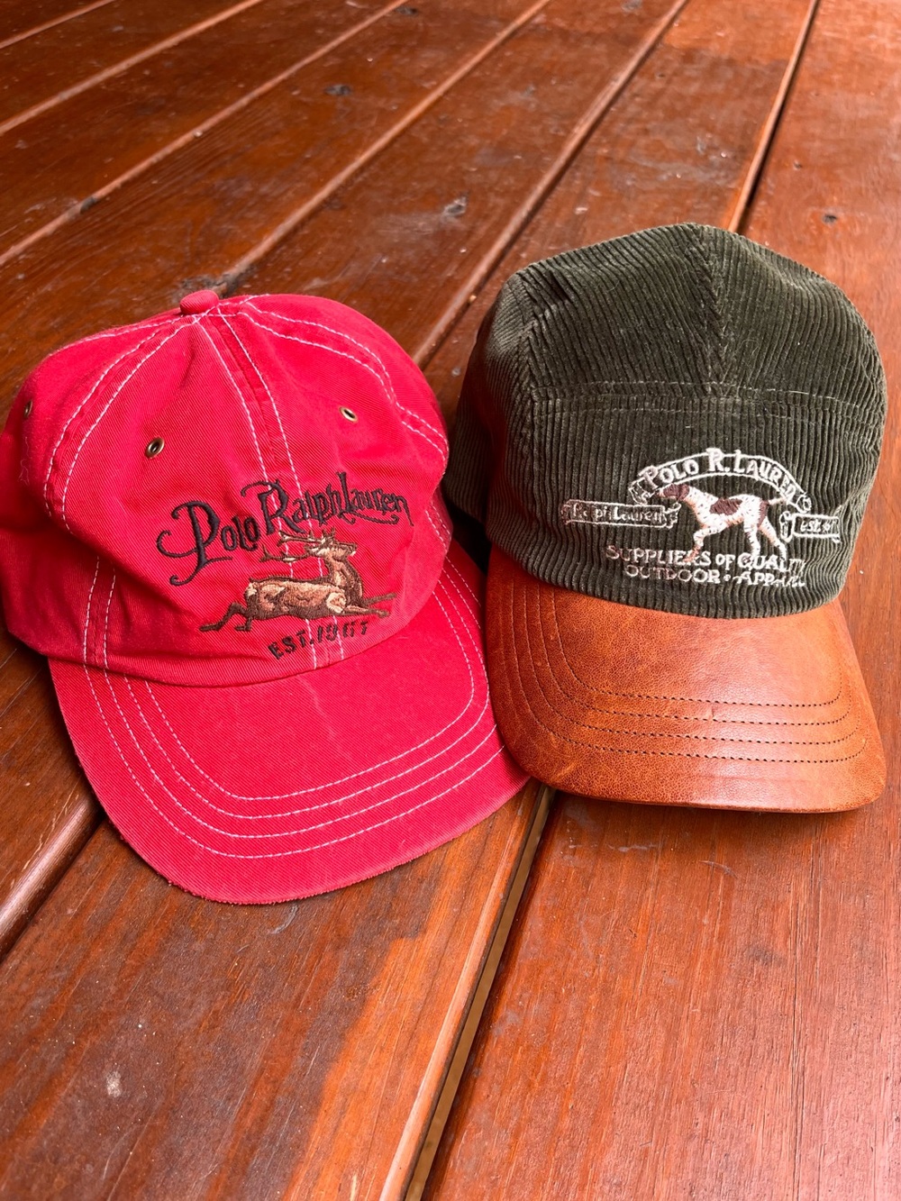Polo Ralph Lauren Vintage Hunting Caps Stag and Hunting Dogs
